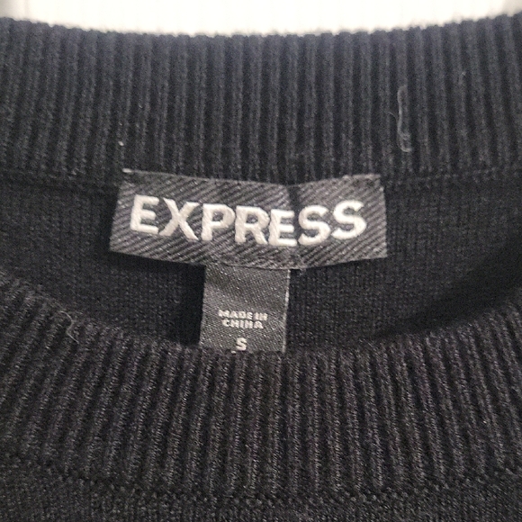 Express Black Ruffle Cold Shoulder Blouse - Picture 2 of 4